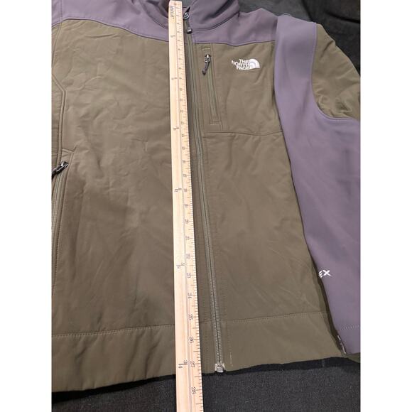 North face men’s Xl apex fleece lined full zip green and gray jacket - Picture 13 of 13